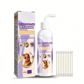 118ml Pet Ear Rinse Cleaner With Glycerin & Disodium EDTA, Anti-Itch Antimicrobial Ear Wash For Dogs Cats, Alcohol-Free Gentle Ear Cleanser With Cotto