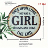 CIFbuy Vintage | Round Iron Sign 2D Flat Printed Metal Plaque, Once Upon A Time There Was A Girl Who Loved Horses And Dogs Retro Wall H TikTok, TikTok