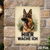 CIFbuy Vintage German Shepherd Metal Sign HIER WACHE ICH Retro Dog Wall Art Classic Animal Illustration 2D Flat Home Decor 1pc TikTok, TikTok
