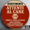 CIFbuy 1pc Vintage Italian "Beware Of Dog" Warning Sign, 8-Inch Round Metal Plaque With Stop Symbol & Dog Icon, Outdoor Aluminum Decor TikTok, TikTok