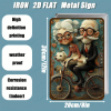 CIFbuy Vintage Metal Wall Art Retro Bike Couple With Dog Cyan Floral Background 8x12 Inch Farmhouse Home Decor Sign Gift TikTok, TikTok