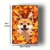 CIFbuy Cute Shiba Inu Metal Sign Autumn Leaves Dog Plaque Sturdy Tin Wall Art Home Decor Kitchen Bedroom Bar Restaurant 2D Flat TikTok, TikTok