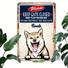 CIFbuy 1pc Shiba Inu Dog Metal Sign, Keep Gate Closed Humorous Wall Art, Art, 8x12 Inch Unframed Farmhouse Decor Metal SignikTok, Metal SignikTok