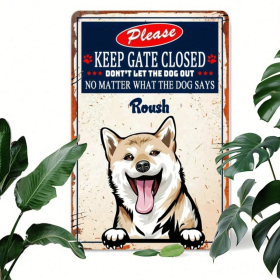 CIFbuy 1pc Shiba Inu Dog Metal Sign, Keep Gate Closed Humorous Wall Art, Art, 8x12 Inch Unframed Farmhouse Decor Metal SignikTok, Metal SignikTok