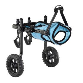 Dog Wheelchair for Back Legs, Adjustable 2 Wheels Pet Wheelchair, Lightweight Dog Cart with Shock-Absorbing Wheels