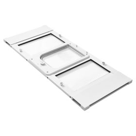 Cat Door for Window, Adjustable to Fit Window Width 31"-36", 4 Secure Lock Modes, Aluminum Frame and High-Transparency Glass, Magnetic Closure