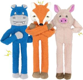 3 Pack No Stuffing Crinkle Squeaky Interactive Plush Dog Toys for Aggressive Chewers to Keep Puppy Busy for Boredom Small & Medium Breeds Furry Friend