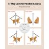Cat Door for Window, Adjustable to Fit Window Width 31"-36", 4 Secure Lock Modes, Aluminum Frame and High-Transparency Glass, Magnetic Closure