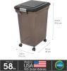 Dog Food Storage Container 58 lbs, Attachable Wheels, for Dog Cat Birds and other Pets, Food Storage Bin, Keep Fresh, Easy Mobility