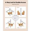 Cat Door for Window, Adjustable to Fit Window Width 35"-40", 4 Secure Lock Modes, Aluminum Frame and High-Transparency Glass, Magnetic Closure