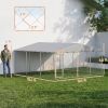 13' x 13' x 6.5' Dog Kennel Outdoor for Small Medium Dogs with Waterproof Roof, Silver