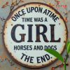 CIFbuy Vintage | Round Iron Sign 2D Flat Printed Metal Plaque, Once Upon A Time There Was A Girl Who Loved Horses And Dogs Retro Wall H TikTok, TikTok