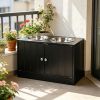 Large Elevated Dog Bowls with Storage Cabinet Containing Large 44L Capacity, Raised Dog Bowl Stand Pet Food Bowl Pet Feeding Station