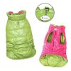 Reversible Parka Vest With Ruffle Trims - Lime/Pink - L