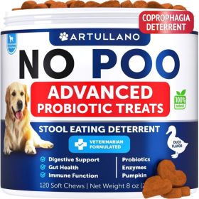 No Poo Chews For Dogs Puppy Coprophagia Stool Eating Deterrent Prevent Dog From Eating Poop Stop Eating Poop Treats With Probiotics & Enzymes Immune D (Option: Artullano)