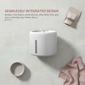 2000ML Automatic Pet Water Fountain, USB Powered Ultra Quiet Circulating Water Dispenser With Side Visible Water Level Window, BPA-Free Fresh Running (Option: White)