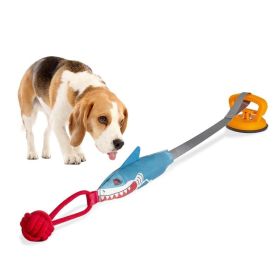 PROKEl Shark Shaped Pet Toy, Interactive TwineToy Ball Dog Toy With Suction Cup, Pet Chew ToyFor Dogs & Cats Funny Dogtoys Squeaky Toys Dogtraining Ro (Option: Sucker sharks)