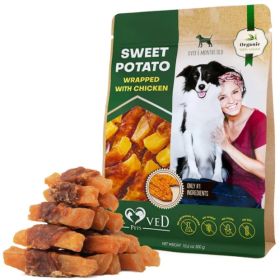 Dog Sweet Potato Wrapped With Chicken Pet Natural Chew Treats Grain Free Organic Meat Human Grade Dried Snacks In Bulk For Training For Small & Large (Option: 1Pc)