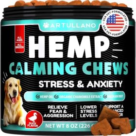 Hemp Calming Chews For Dogs Dog Anxiety Relief Treats With Hemp Oil Turmeric Valerian Ginger Health And Wellness Supplements For Dogs Hip And Joint Su (Option: 1pcs)