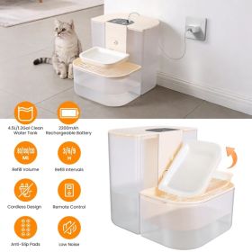 Smart Automatic Pet Water Dispenser, Automatic Pet Water Dispenser With Dual Tank,Dual Tank Filtration 4.5L Cordless Water Fountain With Remote Contro (Option: defaulttitle)