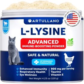 Do Not Sell On Amazon  L Lysine For Cats Lysine Powder Supplement 900mg Serving Immune Support For Cats & Kittens Sneezing Runny Nose Squinting Watery (Option: Artullano)