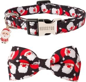 American Flag Dog Collar with Detachable Bowtie, Adjustable 4th of July Patriotic Collars for Small Medium Large Dogs Pets (Small) (size: Christmas   Small)
