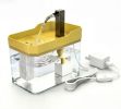 Cute Small Cat Water Fountain 1.5L,Transparent Detachable Tank,Quiet Pump & LED Light,Easy Clean Portable Pet Water Dispenser for Car Indoor Travel