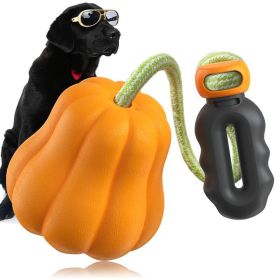 PROKEl Dog Rope Fetch Exercise ToyforMedium  Large Aggressive Chewers BreedDogsChew Interactive Toys Training Tug Of WarBallsindoor And Outdoor Hallow (Option: Orange)