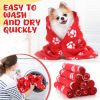 10 Pieces Pet Blankets with Paw Print Dog Cat Fleece Blankets Soft Warm Sleep Mat Pad Bed Cover for Kitten Puppy and Other Small Animals, 24 x 28 Inch