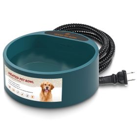 1Pc Heated Water Bowl For Dog Cat 74.4OZ Heating Water Dish IP67 Waterproof Thermal Water Bowl Heated Pet Bowl Dog Cat Water Feeder Bowl For Dog Cat R (Option: Army Green)