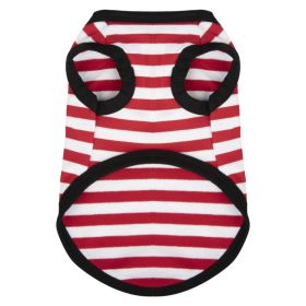 Summer Thin Cotton Striped Vest Dog Clothes (Option: Red Cotton Stripes-S)