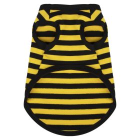 Summer Thin Cotton Striped Vest Dog Clothes (Option: Yellow Cotton Stripes-S)