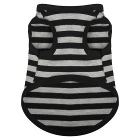 Summer Thin Cotton Striped Vest Dog Clothes (Option: Gray Cotton Stripes-M)
