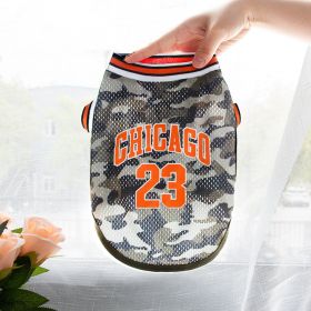 Pet Clothes Basketball Vest Large Mesh Summer Dog Clothes (Option: No 23 Camouflage-4XL)